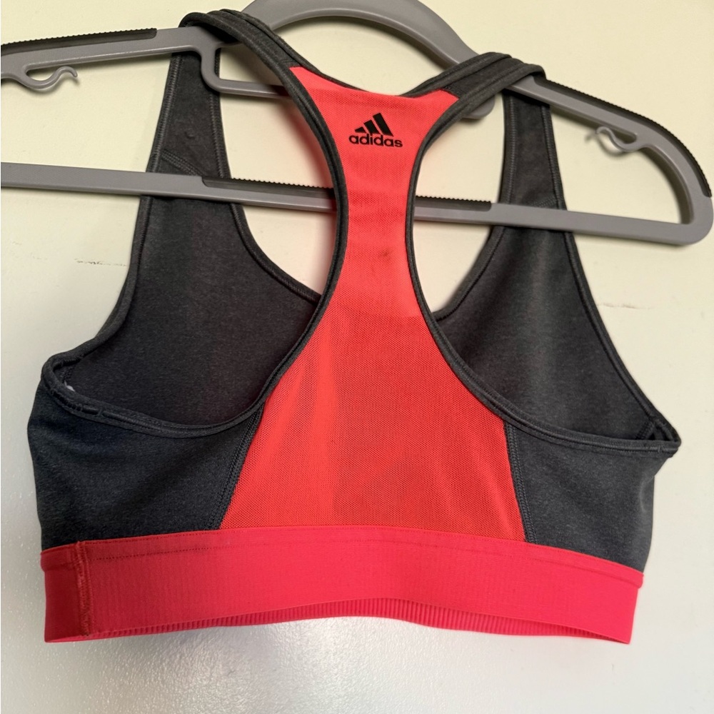 Adidas Charcoal and Crimson Sports Bra - Picture 2 of 2